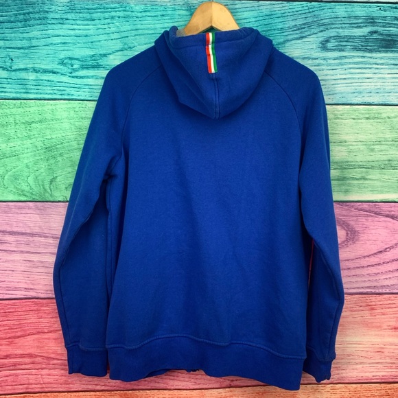 🇮🇹 KAPPA unisex zip up hooded sweater blue with Italy flag logo on hood 🇮🇹 - Picture 6 of 9